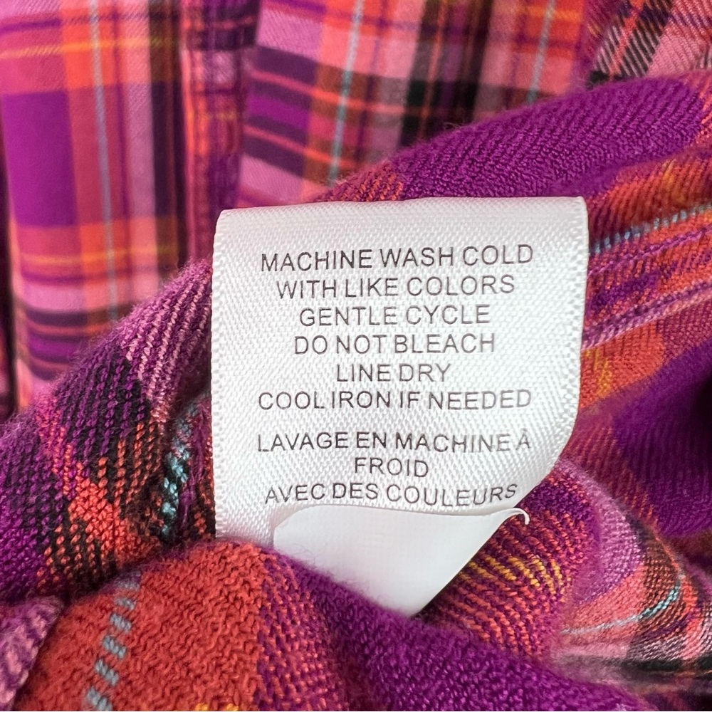 Casa cabana button up plaid picnic red pink Purple Plaid Button-Up Shirt - Picture 7 of 8
